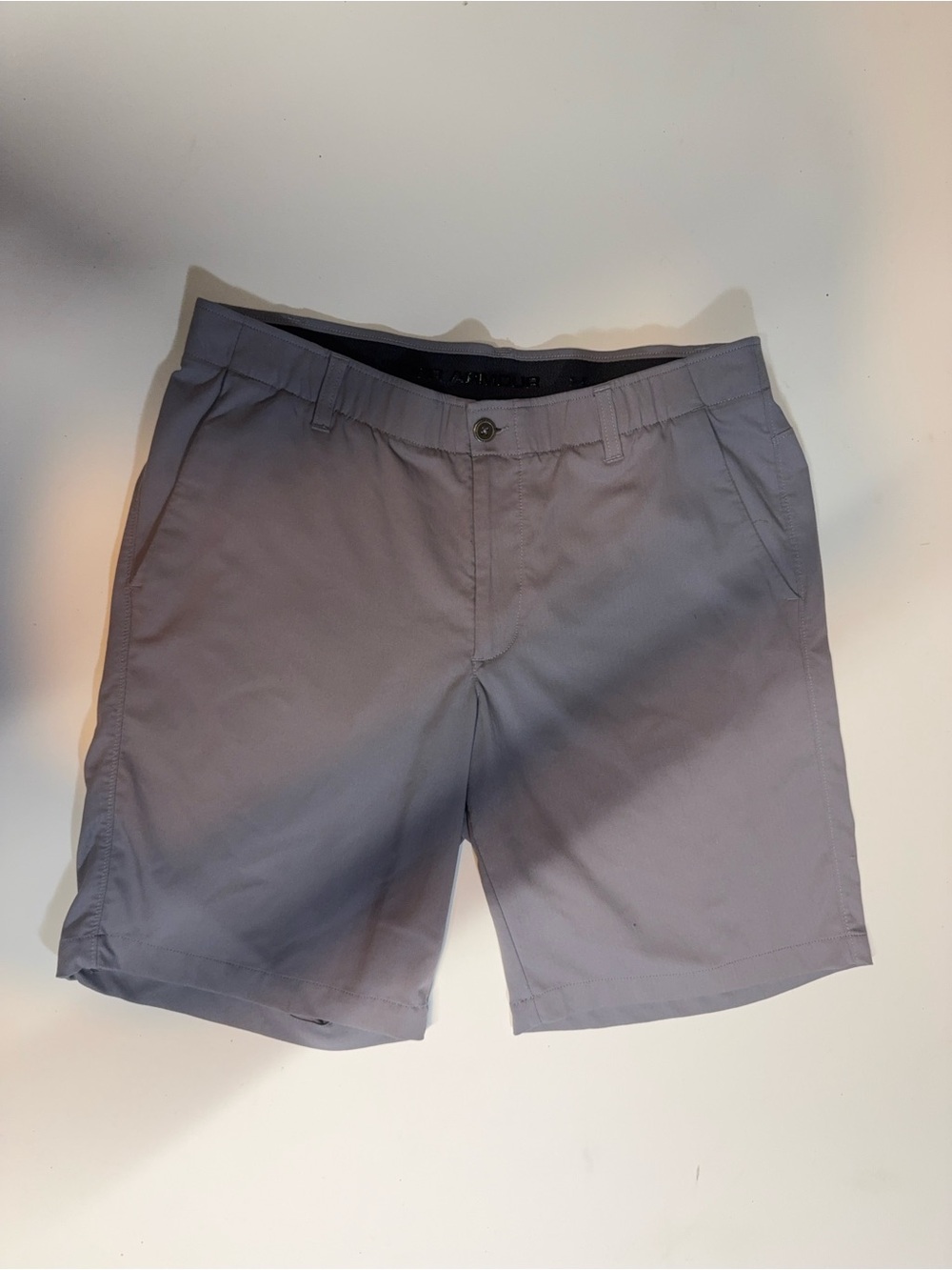 Under Armour Men's Flat-Front Gray Performance Shorts